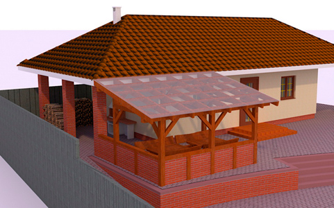  Пристройка из  бруса  150x150 см  в   посёлке Опытный 