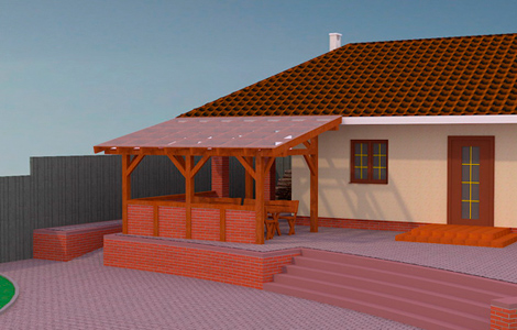  Пристройка из  бруса  150x150 см к  банному комплексу  