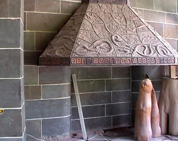  медный  колпак  с  ручной чеканкой