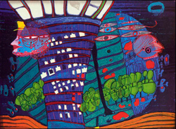  Фриденсрайх Хундертвассер картина маслом   