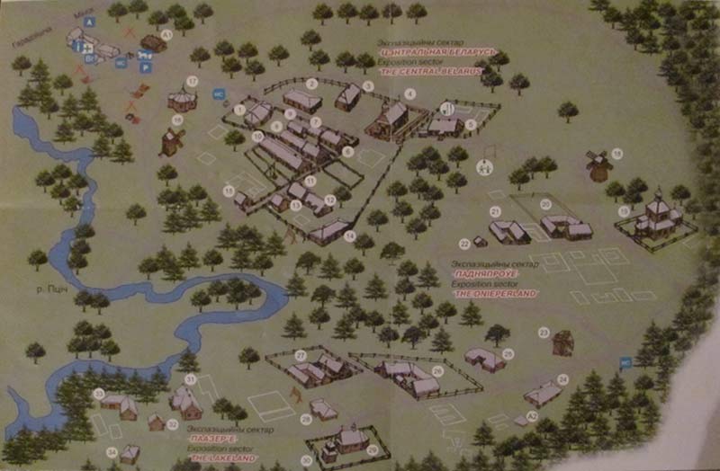  Музей народной архитектуры и быта в Строчицах, схема экспозиции музея  