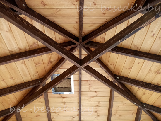  каркас  четырёхскатной кровли беседки 5x5м  