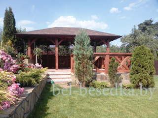  беседка с   черепицей TEGOLA Готик Осенний клен 