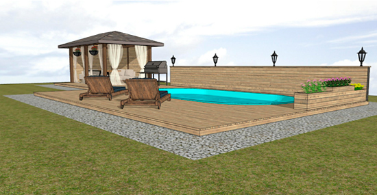  проект уличного комплекса  с джакузи  