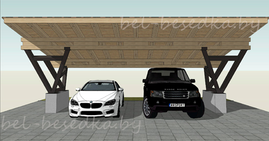  изготовление  навеса для авто в минске мастерской Bel-besedka  
