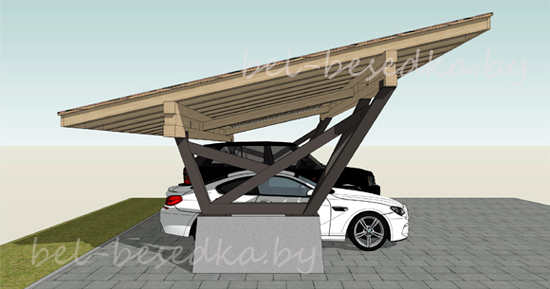  строительство  навеса для авто в минске мастерской Bel-besedka  