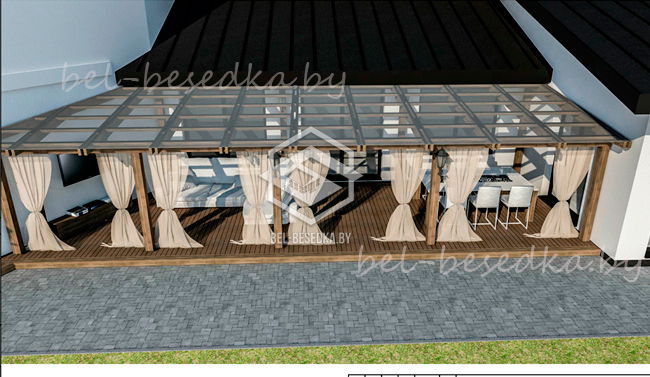  терраса  из клеенного бруса без ограждений  