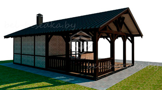  беседка двухскатная деревянная 