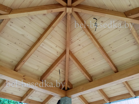 беседка с  бетонными  армированными столбами 400x400 мм  