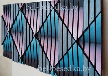   дизайн 3D панелей с геометрическим рисунком и обжигом в  шахматном порядке
          