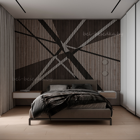  параметрический дизайн, Формальная   3D композиция  в спальной  на всю стену