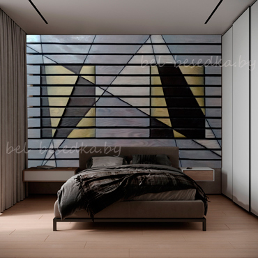 параметрический дизайн в интерьере спальной,   параметрическая 3D композиция в интерьере 