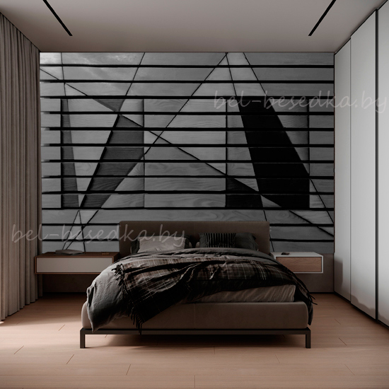 параметрический дизайн в интерьере спальной,   параметрическая 3D композиция в интерьере 