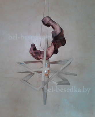   авторский стетильник  мозаичная штукатурка + дерево 