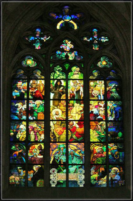   витраж  в соборе Святого Вита в Праге   